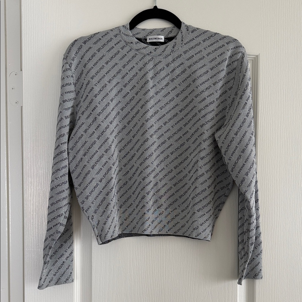 Balenciaga Monogram Gray Sweater